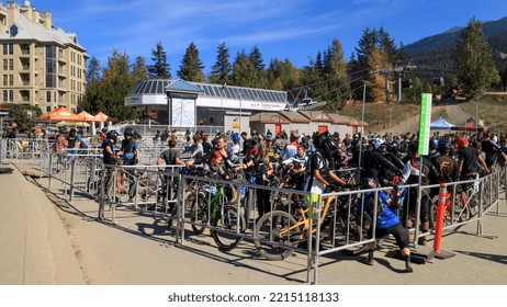 Whistler, BC, Canada - Oct 1, 2022: Whistler Is Visited By Over 2 Million People Each Year For Skiing During Winter And Mountain Biking During Summer.