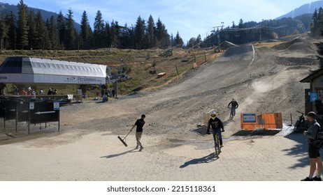 Whistler, BC, Canada - Oct 1, 2022: Whistler Is Visited By Over 2 Million People Each Year For Skiing During Winter And Mountain Biking During Summer.