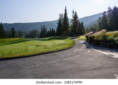 WHISTLER, BC/CANADA – AUGUST 3, 2019: Fairmont Chateau Whistler Golf Club Early Morning At Holes 1 And 18.
