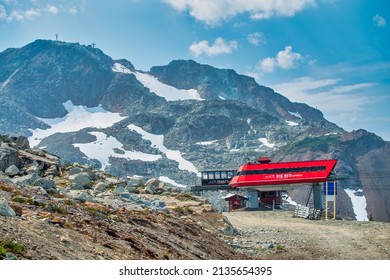 Whistler, Canada - August 12, 2017: Peak To Peak Chairlift Terminal In Summer Season