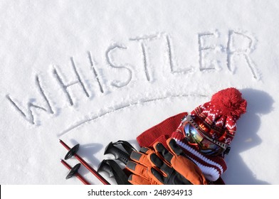 Whistler, Canada : Word Written In Snow.