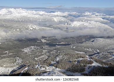 Whistler Village And Coast Mountains, British Columbia, Canada