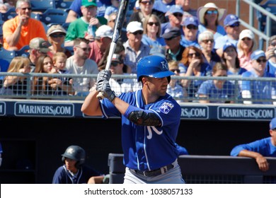 Whit Merrifield ,  2nd baseman for the Kansas City Royals at Peoria Sports Complex in Peoria,AZ USA March 2,2018.