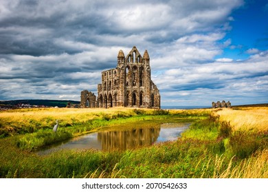 Whitby Abbey, North Yorkshire, a benedictine monastery and inspiration for Bram Stoker's Dracula gothic novel