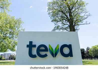 Whitchurch-Stouffville, On, Canada: - May 30, 2021: Close-up of Teva sign. Teva Pharmaceutical Industries Ltd. is an Israeli pharmaceutical company.