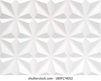 White 3D Wall Geometric Pattern Texture Background.