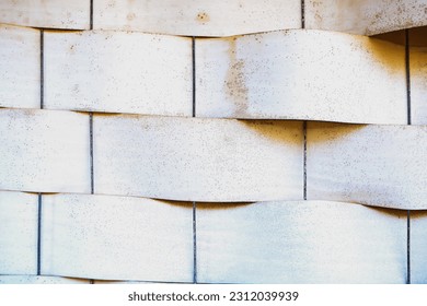 White abstract stone background. Old wavy tile - Shutterstock ID 2312039939