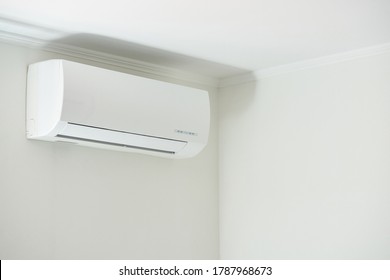 White Air Conditioner Not Working On The Wall Inside The House