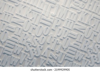 white alphabe letter background overhead view