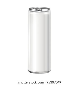 White Aluminum Can On White Background.