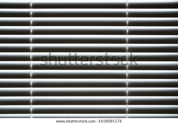 White Aluminum Louvers Closed On Window Stock Photo (Edit Now) 1618085176