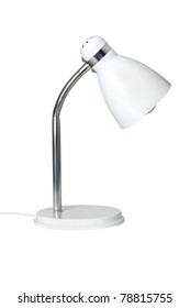 White Anglepoise Desk Lamp Isolated On A White Background