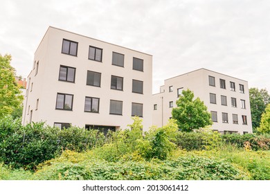 White Apartment Complex In Modern Style, Stand Alone Building