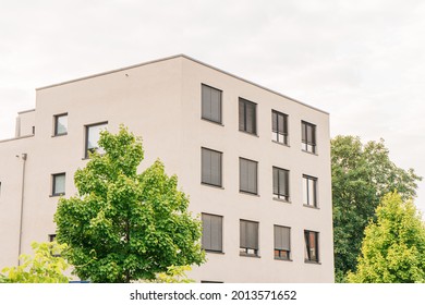 White Apartment Complex In Modern Style, Stand Alone Building