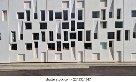 White Architectural Facade Pattern. Abstract white texture
