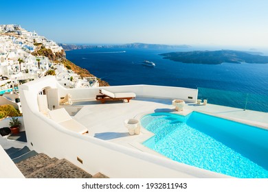 White architecture on Santorini island, Greece. Famous travel destination