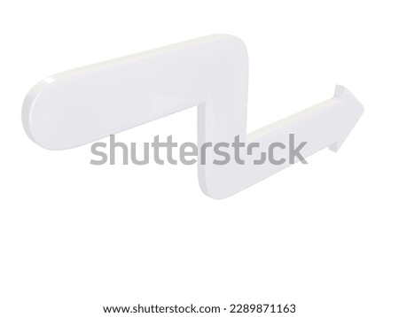 White arrow lightning. 3d render