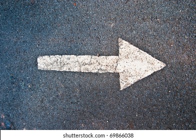 The White Arrow On The Road Background