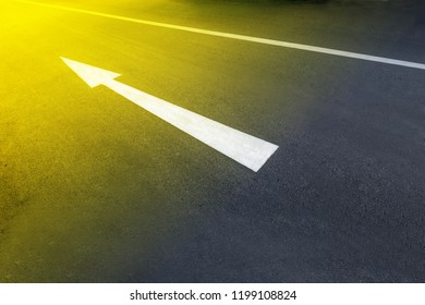 White Arrow On The Road With Filter Color Effect,  Go For Better Future Concept