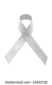 A White Awareness Ribbon On White Background