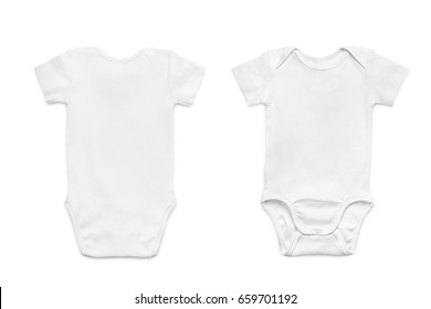 White baby onesie isolated over white background. Good for insert your design