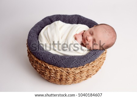 white background, basket, asleep, beautifulbaby calm calmbaby calmness cutebaby cutebabygirl