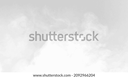 White background of blurred smoke with abstract shape on grayscale background.