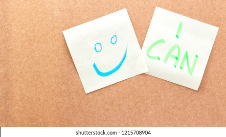 in the white background and empty space the smile in the post like concept of happiness