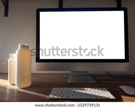 white background image of computer screen taken in an office environment turkey