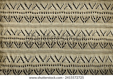 white background knitted openwork material with close-up pattern