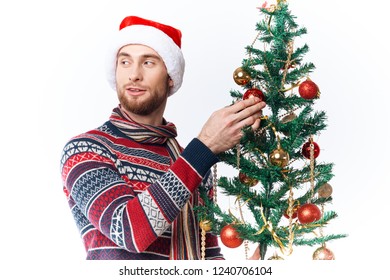 White Background Man Christmas Tree Stock Photo 1240706104 | Shutterstock