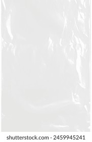 Fondo blanco, bolso plástico del celofán con la textura Abstractas