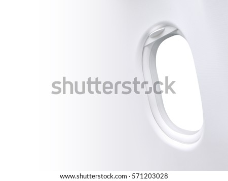 White background in window plane frame and blank space template