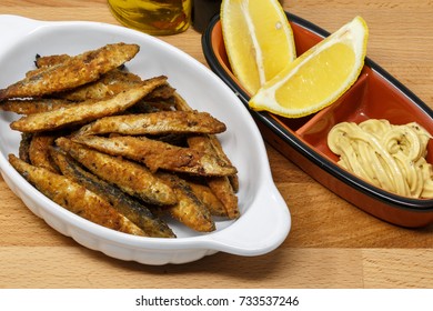White Bait. Small Fish Fried In Batter