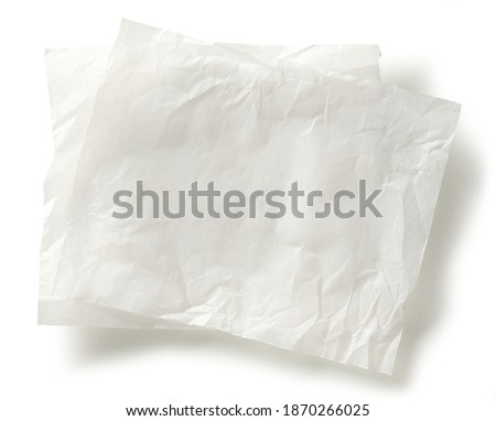 white baking paper sheets isolated on white background, top view ストックフォト © 