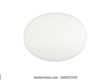 A White Bar Of Soap Isolated On A White Background Closeup Top View