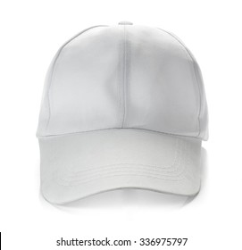 White Baseball Cap On White Background