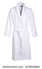 White bath robe isolated on white
