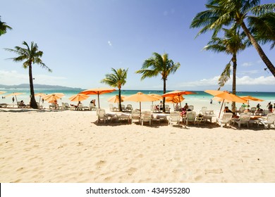 White Beach On Tropical Island Boracay Philippines