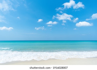 White Beach Sand Sea Water Blue Blue Sky Clear Background