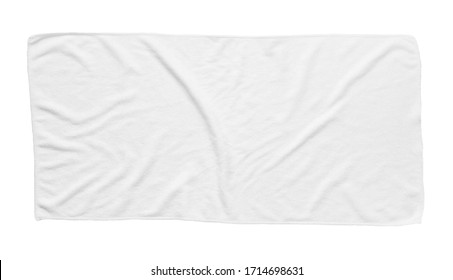 White Beach Towel Isolated White Background