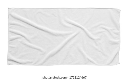 White Beach Towel Isolated White Background