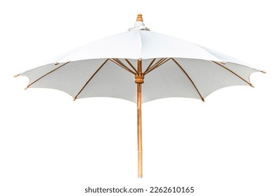 White beach umbrella isolated on white background with clipping path - Powered by Shutterstock