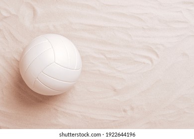 White Beach Volleyball In The Sand. Team Sport Concept