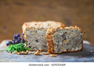 White Bean And Mushrooms Vegan Baked Pate