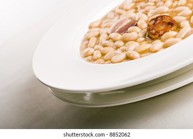 white beans whit pork. Spanish food