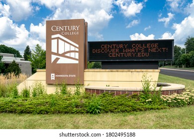 WHITE BEAR LAKE, MN/USA - AUGUST 23, 2020: Century College Entrance And Campus Logo.