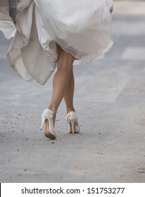White beautiful bride shoes- wedding details