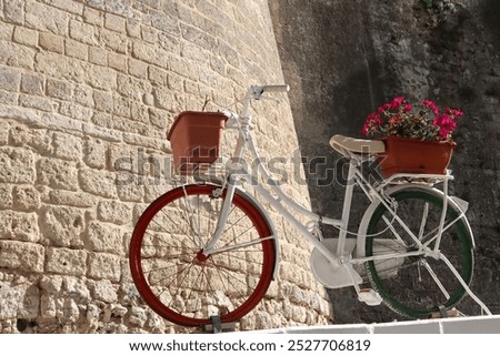 Similar – Image, Stock Photo Red bicycle luggage rack and rear light