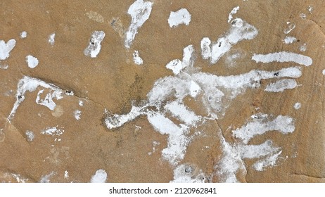 White Bird Poo On A Sandstone Rock